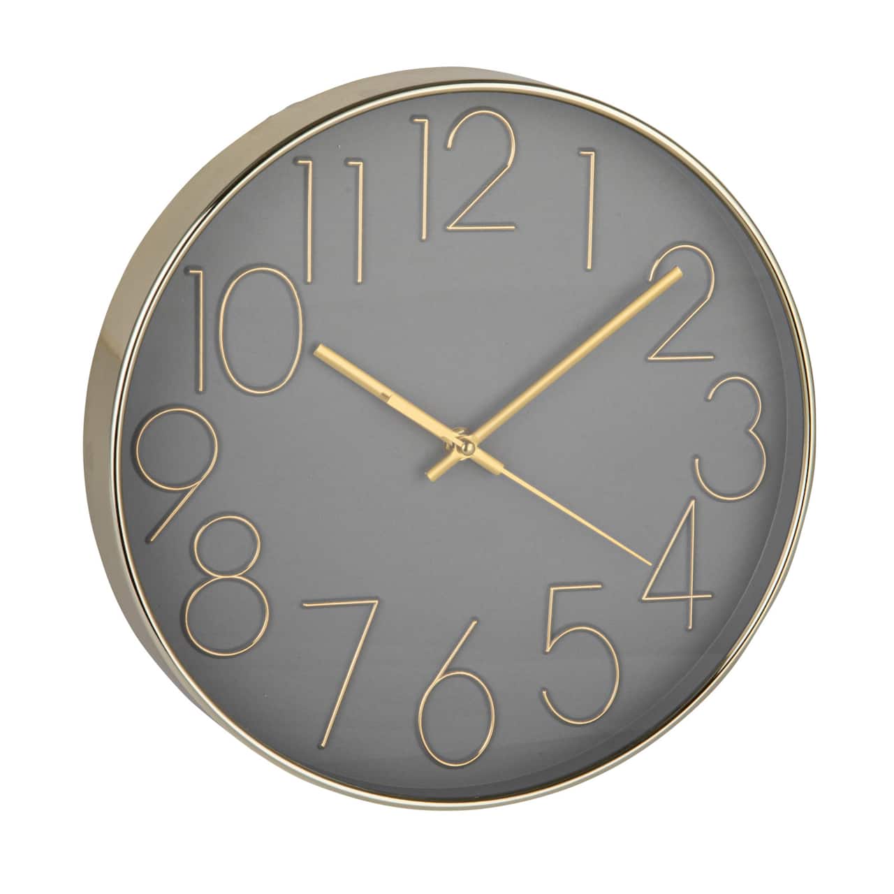 Hello Honey® 12" Gray & Gold Aureate Hour Wall Clock